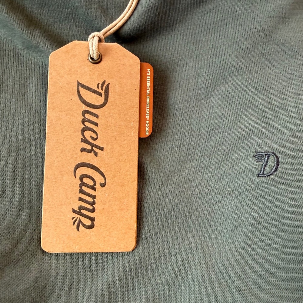 Duck Camp Mens Essential Drirelease Hoodie Thyme Green XL EH2400 New - Picture 6 of 12